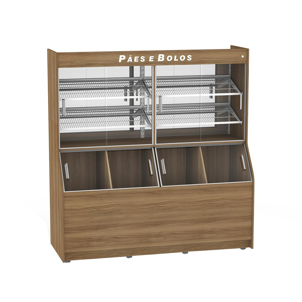 Armário Para Pães 200cm Mdf Portas de Correr e Led 220v Málaga - Refrimate APPT2000