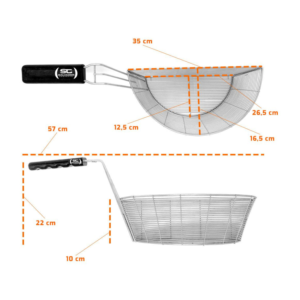Cesto para Fritadeira Pequeno Direito Galvanizado Multiuso TFAO 40 - Metalcubas