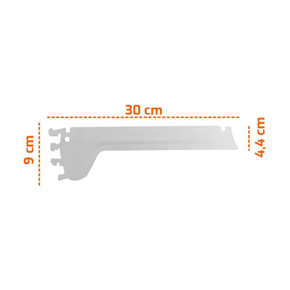 Kit 8 Mãos Francesas Apoio Para Bandeja 30cm SLG Gôndolas New Plus - SA Gôndolas