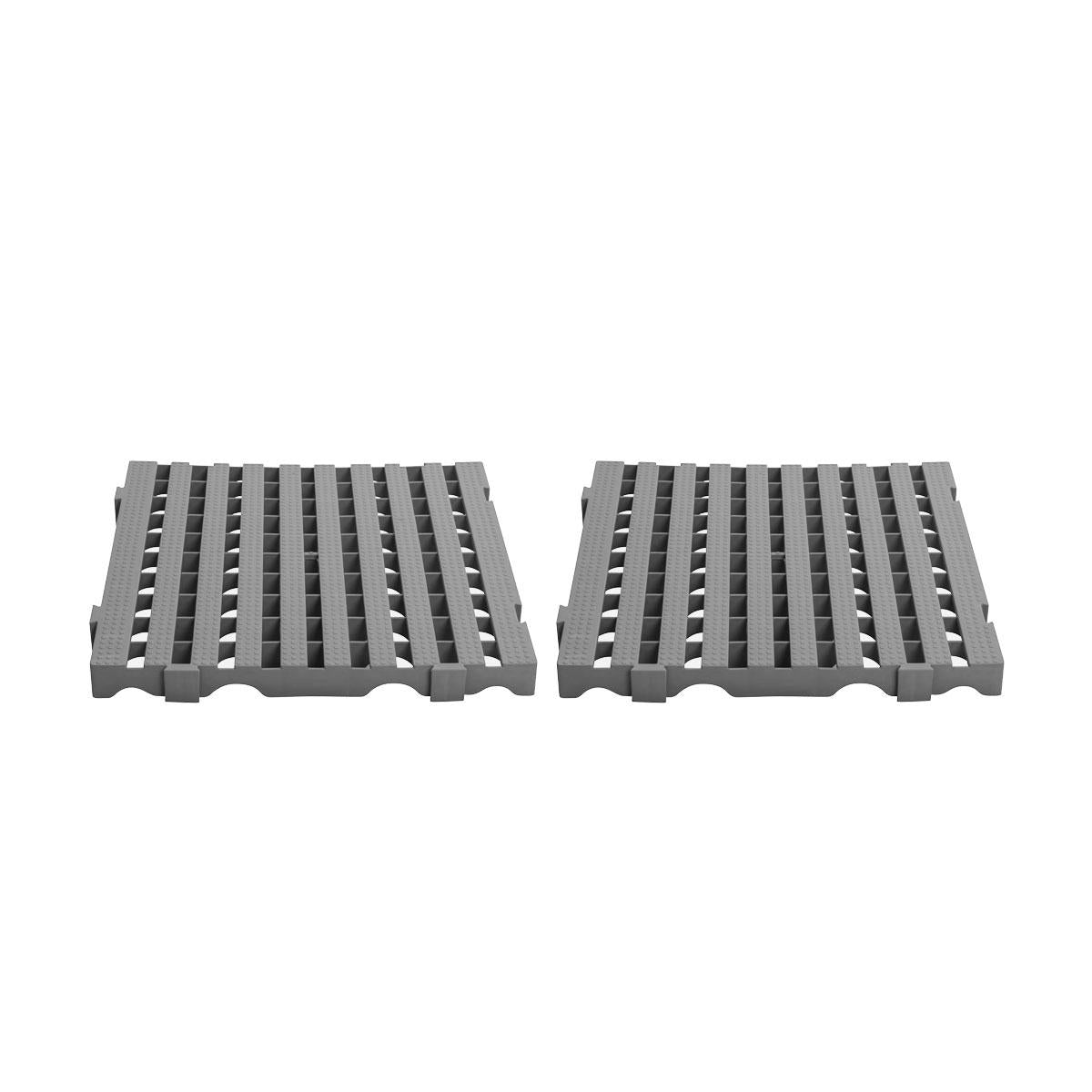 Kit Estrado Piso Plástico 2 Unidades 4,5x50x50 Para Açougues Cinza - Della Plast