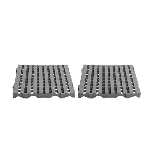 Kit Estrado Piso Plástico 2 Unidades 4,5x50x50 Para Açougues Cinza - Della Plast