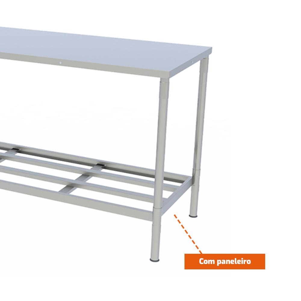 Mesa Bancada De Apoio Inox Desmontável Com Paneleiro 87x160x60cm MES16I – Braesi B18264