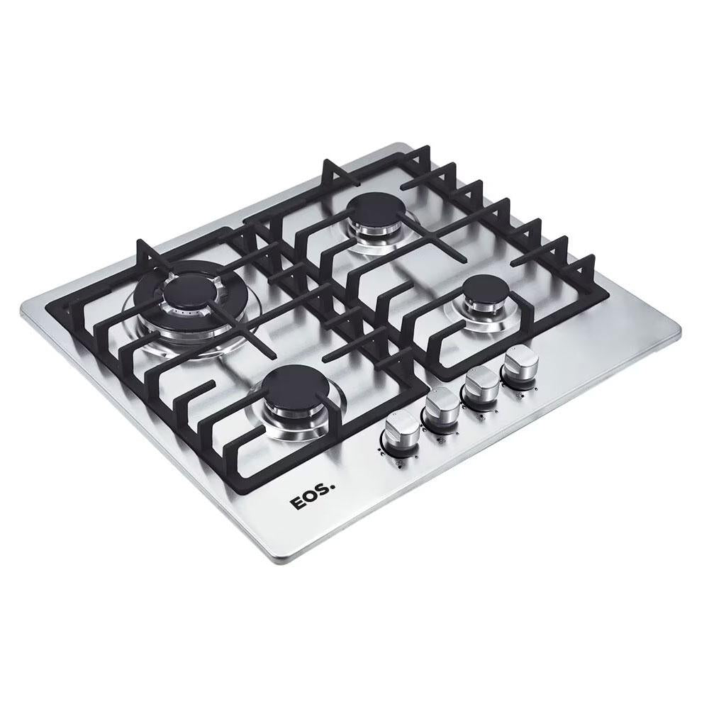 Fogão Cooktop Inox a Gás 4 Bocas 1 Dupla ECG04 Bivolt - Eos B163914