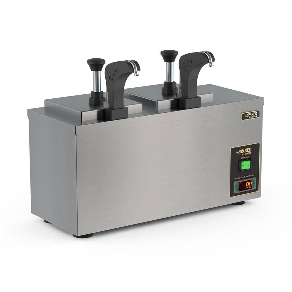 Dispenser Duplo Elétrico Aquecido Para Molhos e Queijo 2,5L (5L Total) DISPQD 220v - Red Chameleon