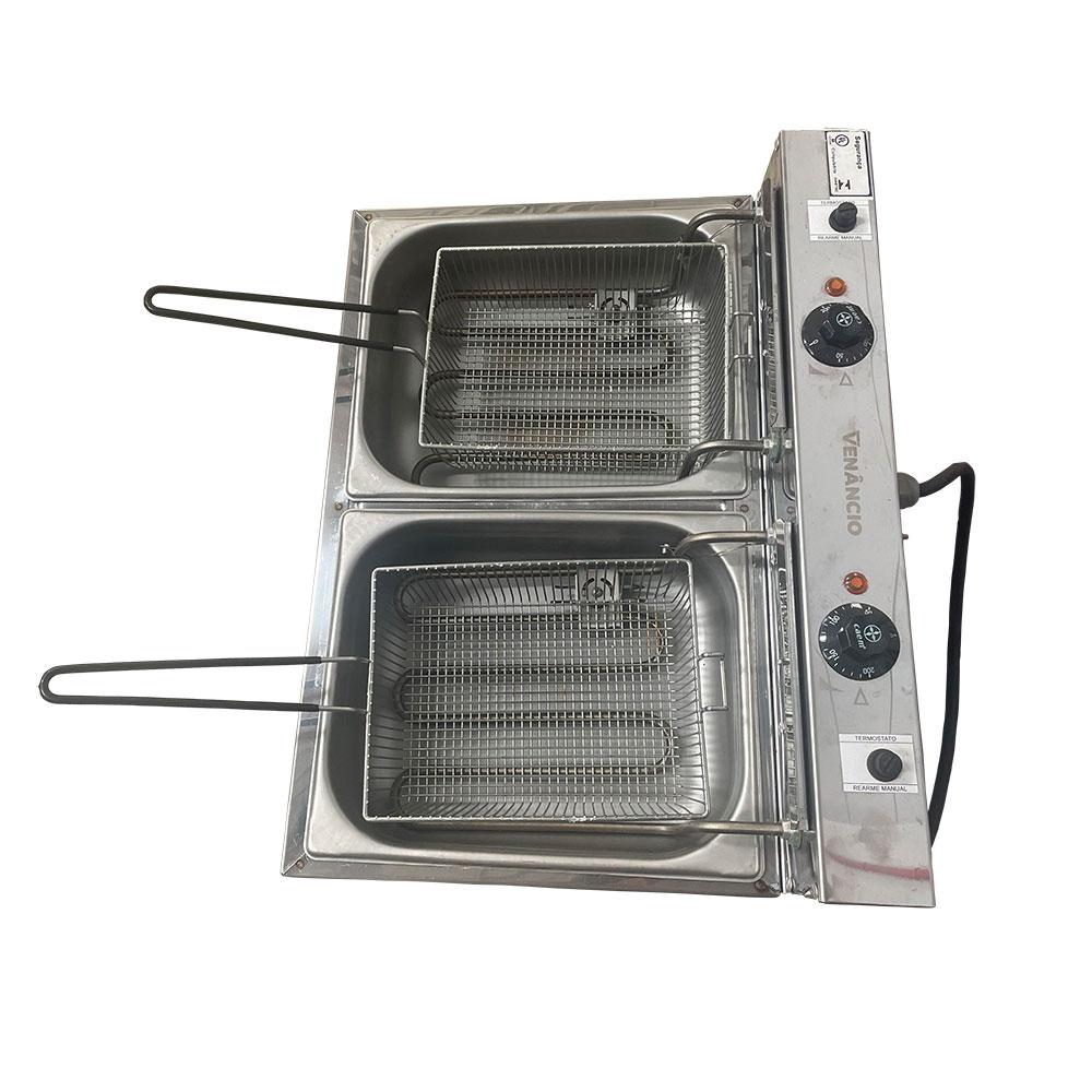 Semi - Fritador Elétrico Profissional Retangular Óleo 2 Cubas Sfe212 Venâncio 220v
