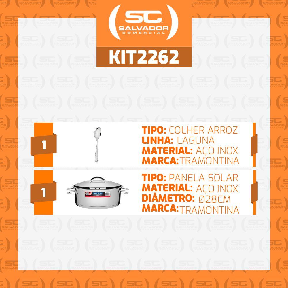 Conjunto Panela Aço Inox Fundo Triplo Solar e Colher Para Arroz Laguna Tramontina