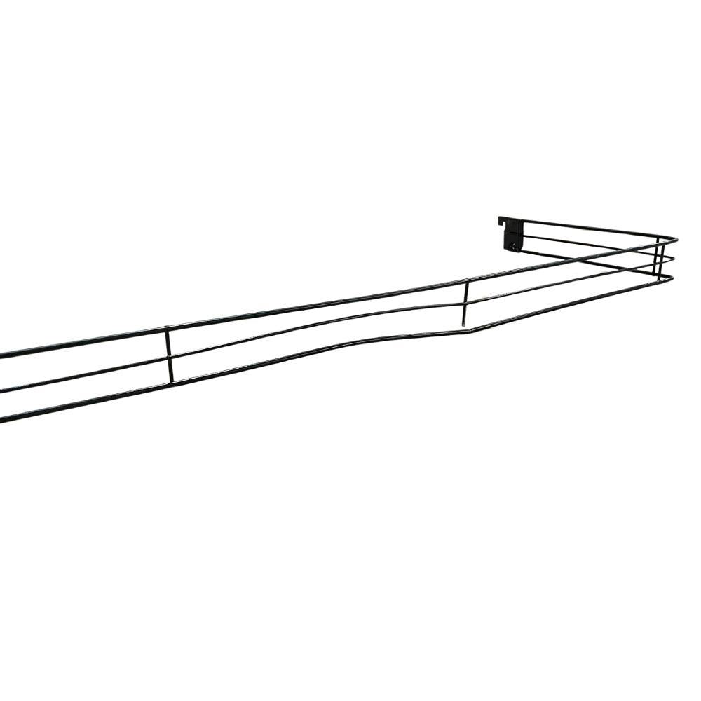 Kit - 4 Aparadores Aramados Em U Para Organização De Gôndola 30x91 Preto - SA Gôndolas
