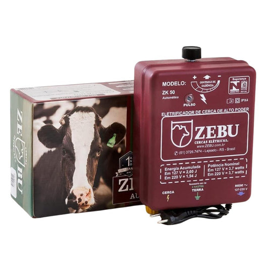 Eletrificador Elétrico de Cercas Médias Propriedades Até 25.000m ZK50 Bivolt - ZEBU 3531-9