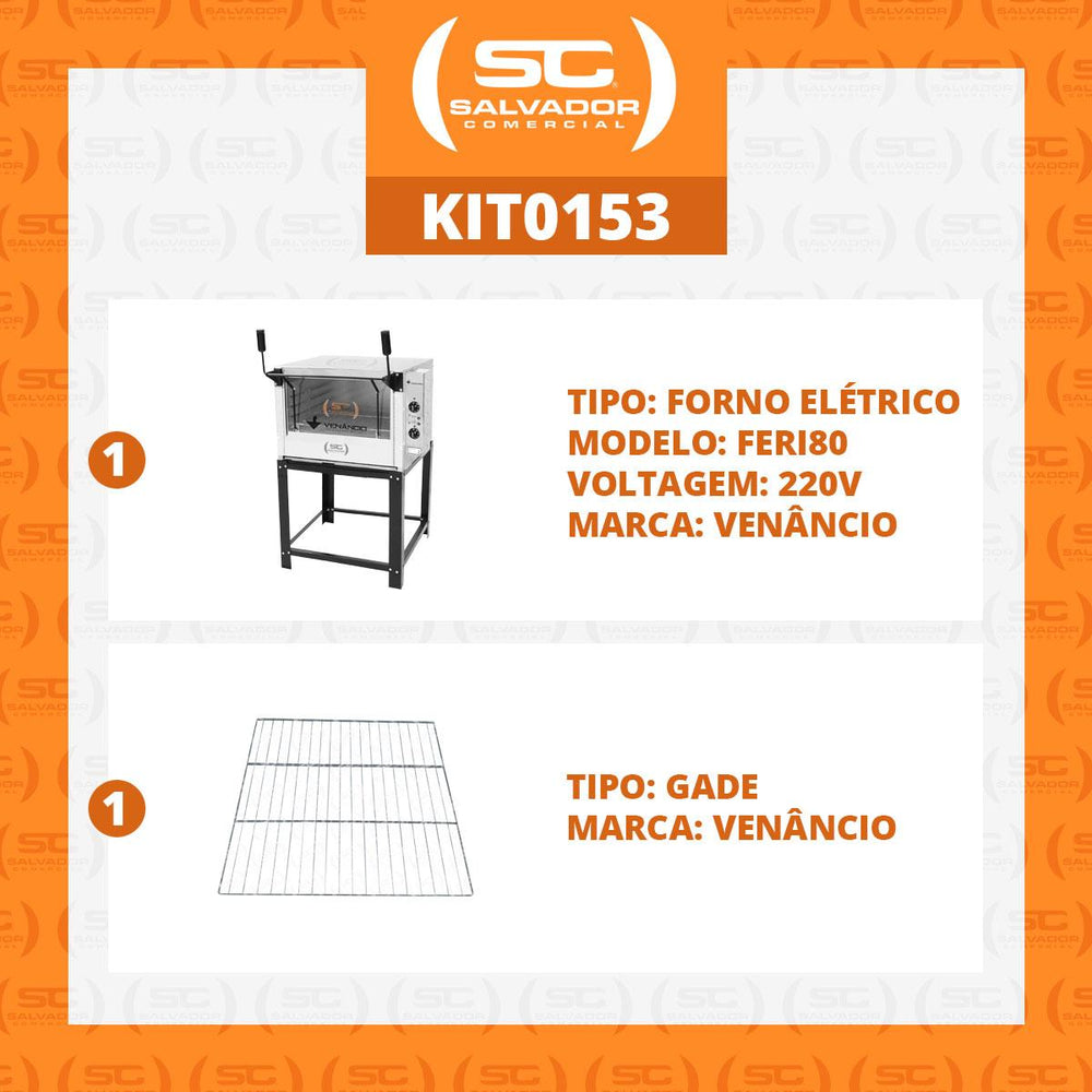 Kit Forno Elétrico Industrial Roma Inox FERI80 + Grade Extra - Venâncio