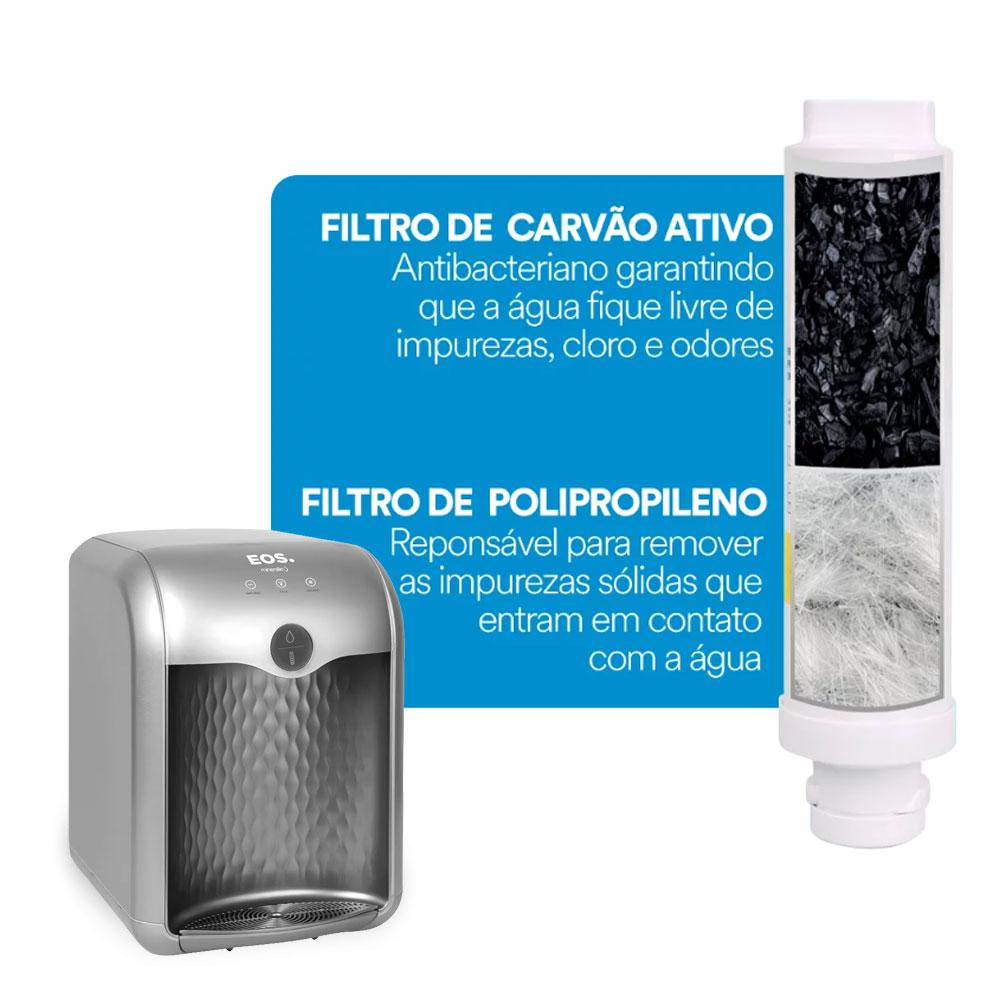 Bebedouro Purificador de Água Eletrônico 3 Temperaturas Mineralle EPE01S Prata Bivolt - EOS