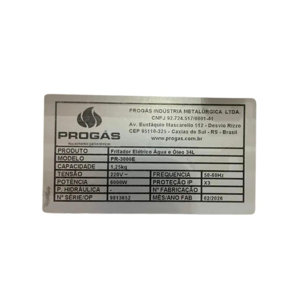 Seminovo - Fritador Fry Fritter Style 42 Litros Eletrico PR-3000E Style 220V Progas