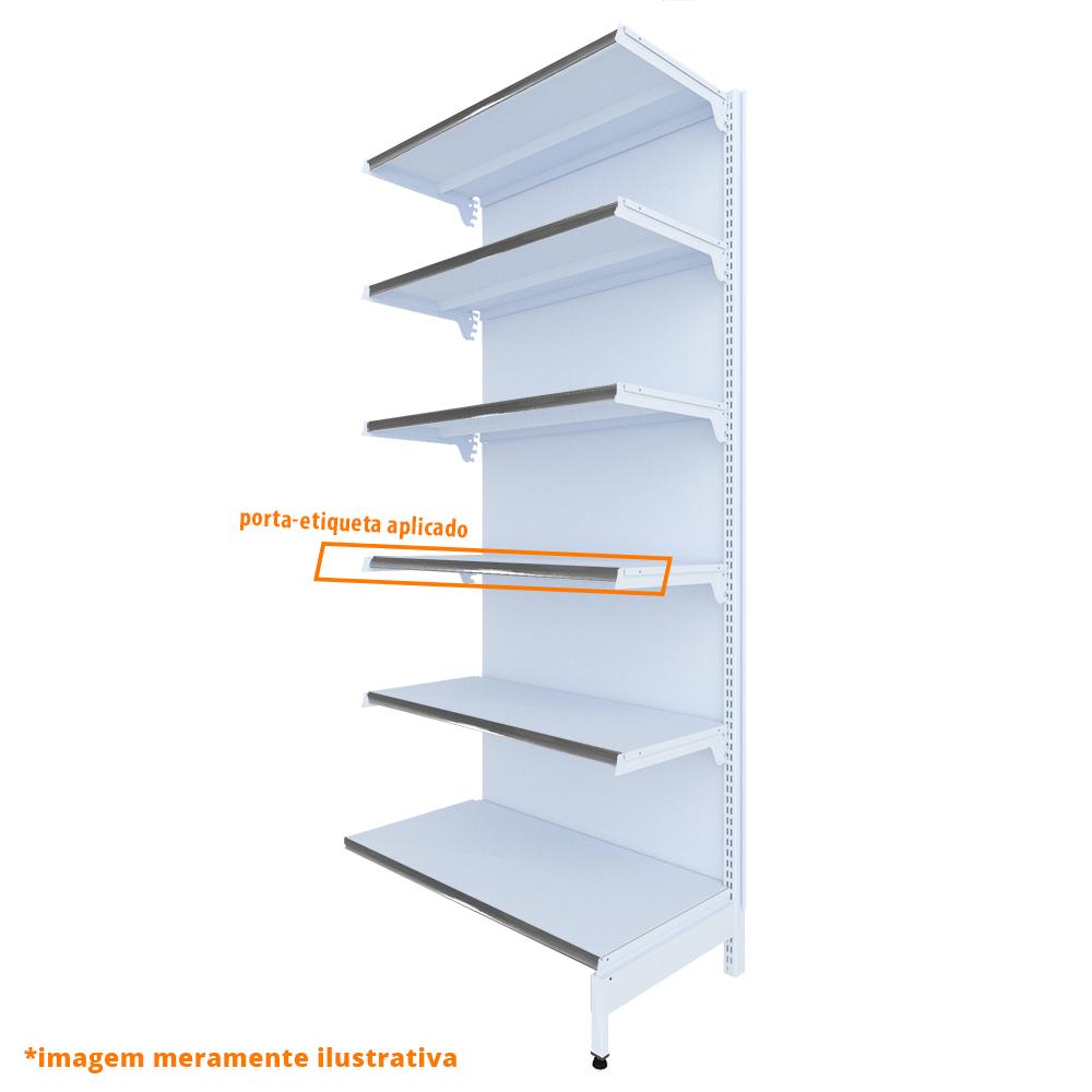 Gôndola Prateleira New Plus 2,00 Parede Continuação GPC - Sa Gôndolas Porta Etiquetas Cinza