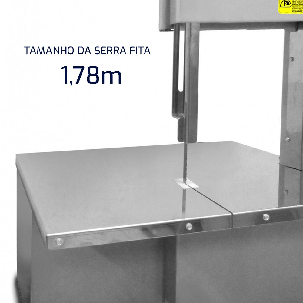Serra Fita de Mesa Pequena Pintada Para Açougues 1,78m Leve Max 1/2 cv Sffpplm 220v - Metvisa