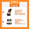 Kit - Faqueiro Plenus 6 Peças + 1 Moedor de Sal e Pimenta Em Cerâmica e Vidro - Tramontina
