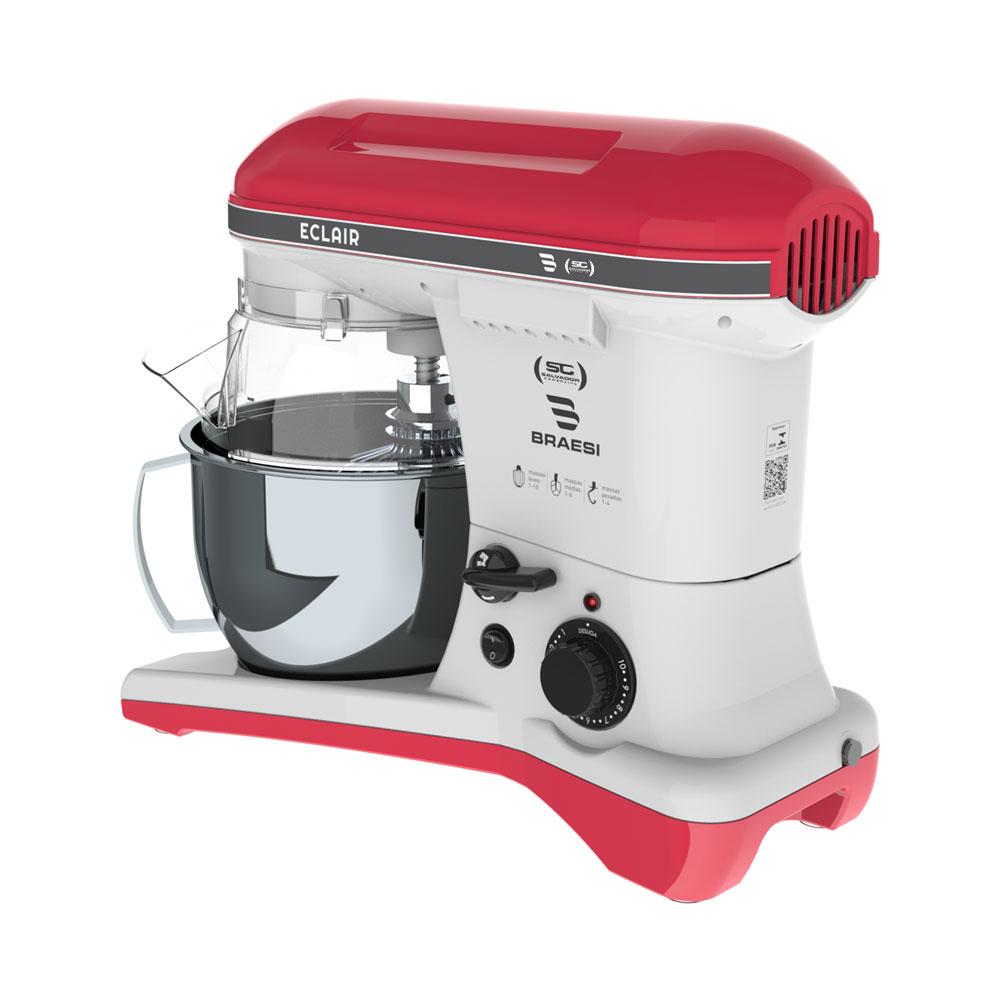 Batedeira Planetária Profissional Eclair 10 Velocidades 5l 1500w Bp-500 Vermelha Bivolt - Braesi