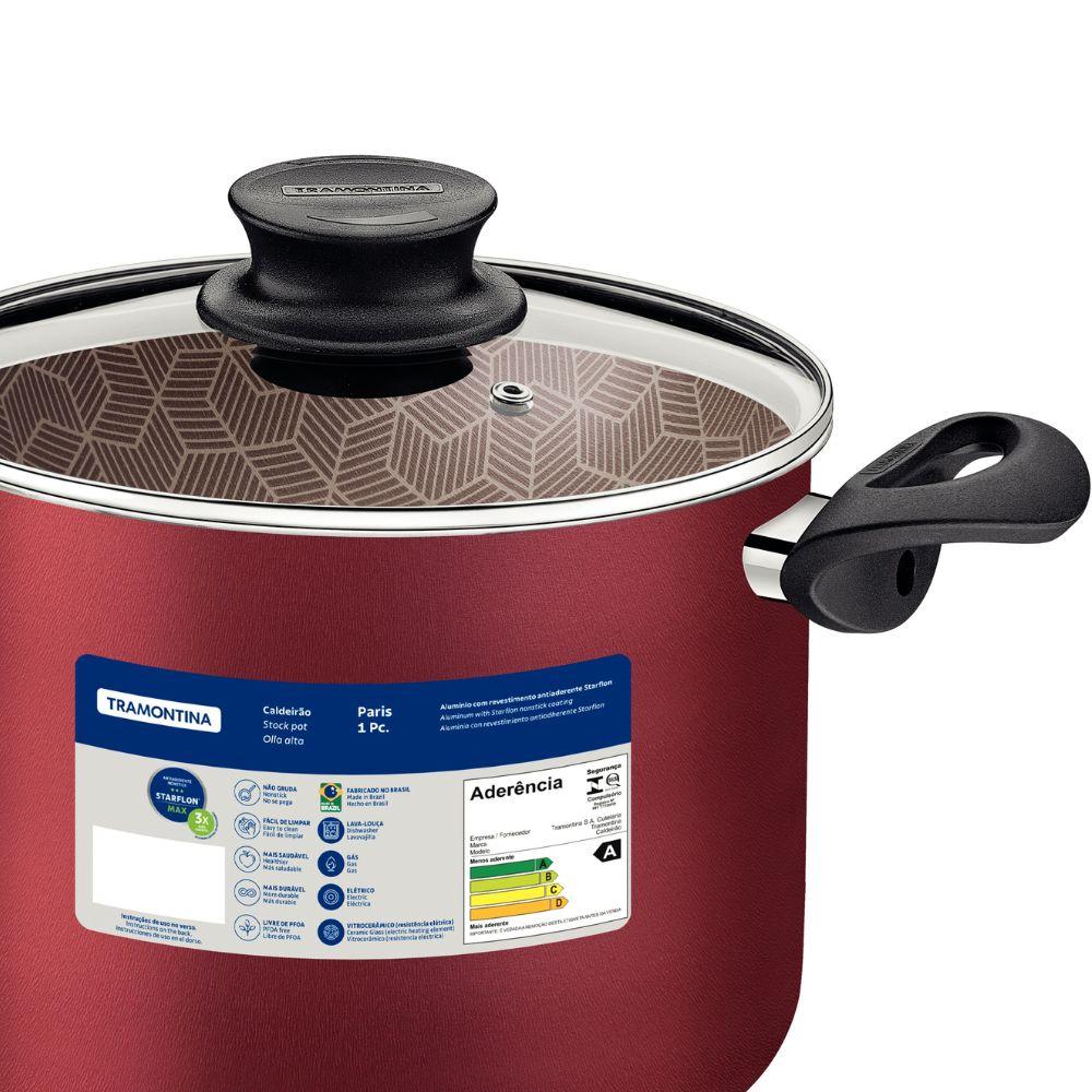 Caldeirão Paris Alumínio Revestimento Antiaderente Starflon Max Vermelho Ø18cm - Tramontina 28530718