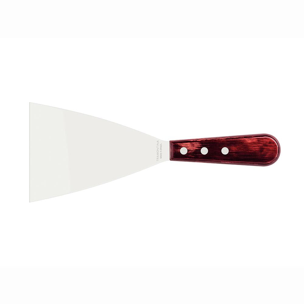 Espátula Fritura Para Chapa Lâmina Inox Cabo Madeira Polywood Vermelho 5" - Tramontina 21166175
