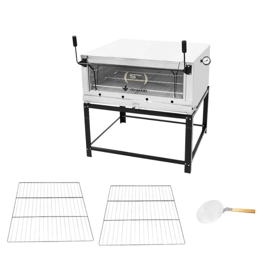 Forno Gás Industrial Pedra Refratária Roma Inox Firi110 + 2 Grades Extra + pá Pizza - Venâncio