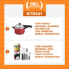 KIT - Panela de Pressão 4,5 Vancouver Vermelha + 1 Faqueiro 30pç - Tramontina