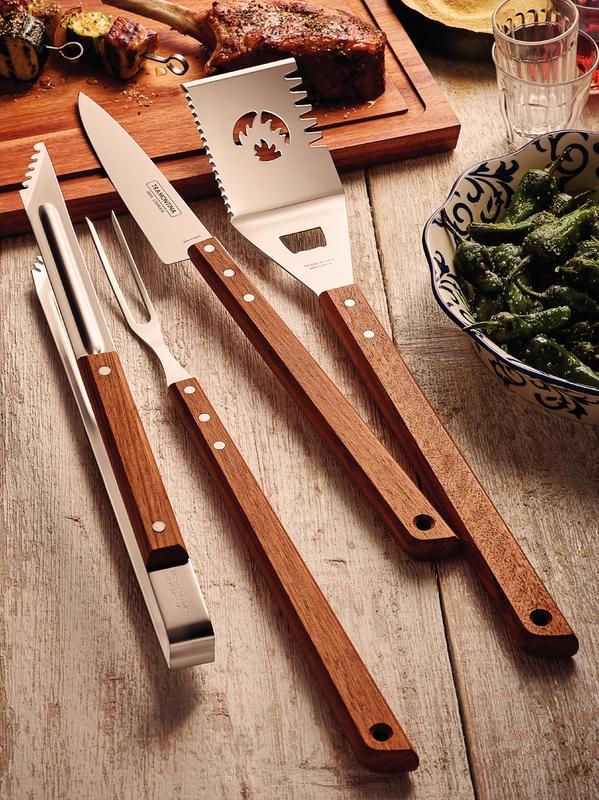 Pegador Manuseador de Carne Churrasco com Lâmina em Aço Inox e Cabo de Madeira 37 cm PMC4 - Tramontina
