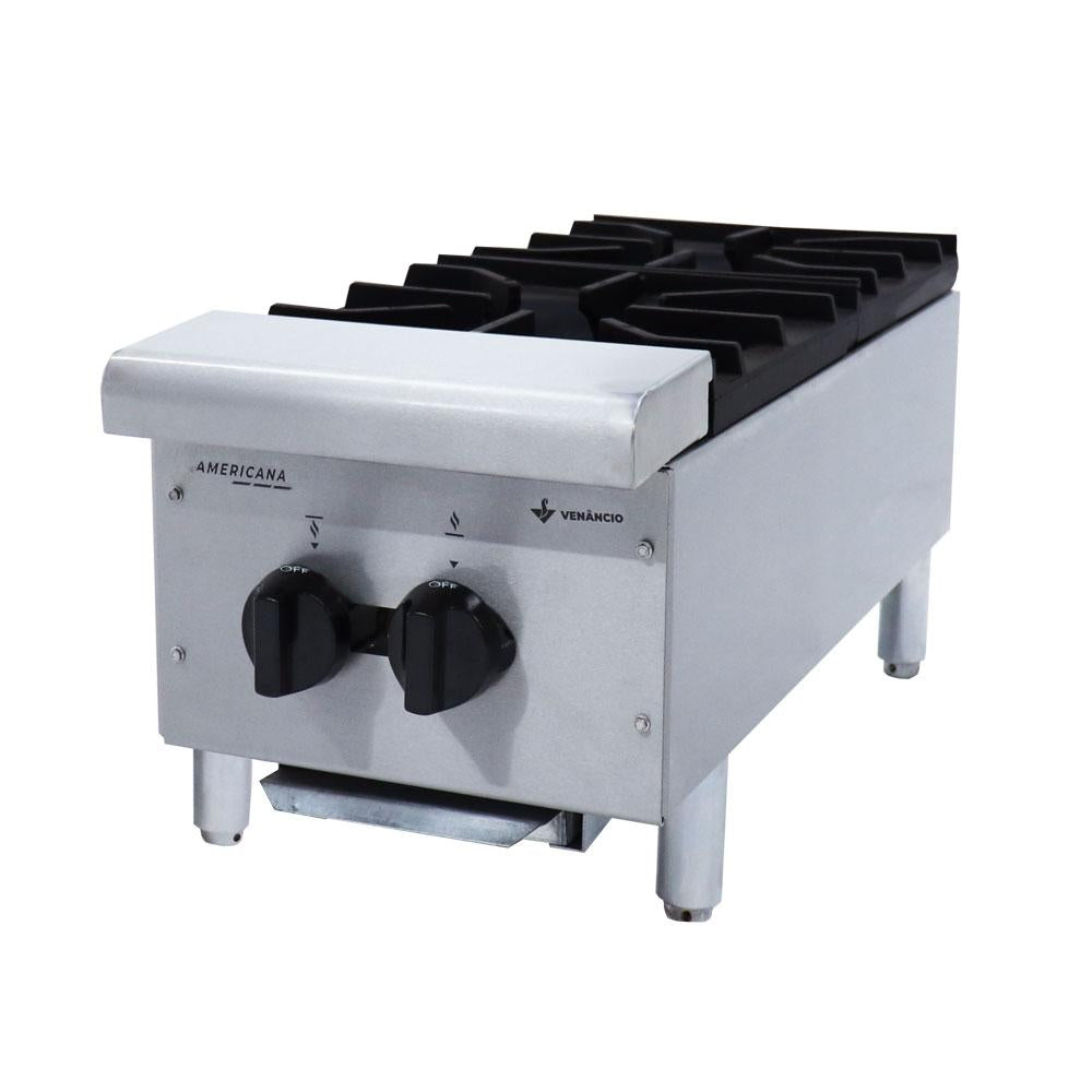 Fogão a Gás Industrial Baixa Pressão Americano 2 Bocas de Mesa Fa2m - Venâncio