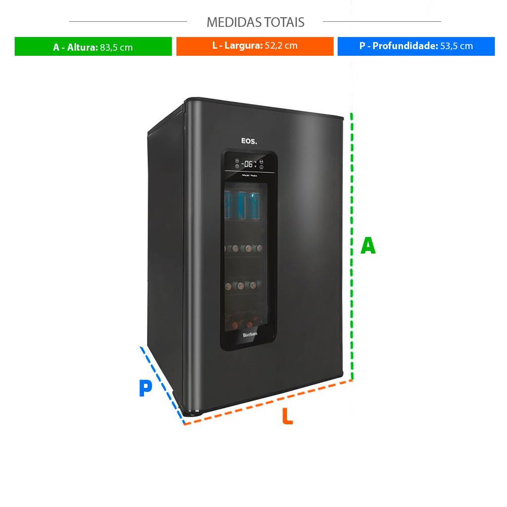 SEMINOVO - Visa Cooler Cervejeira Doméstica Porta Inox Frost Free -6 a 5 ºc 100l Ece110 Bierhaus  Bivolt (com Transformador)  - Eos