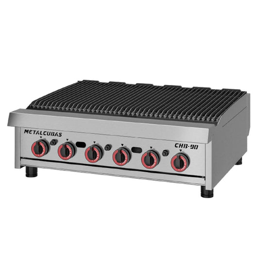Char Broiler Chapa Grill Premium 90cm Profissional Aço Inox a Gás Chb-90 g2 - Metalcubas