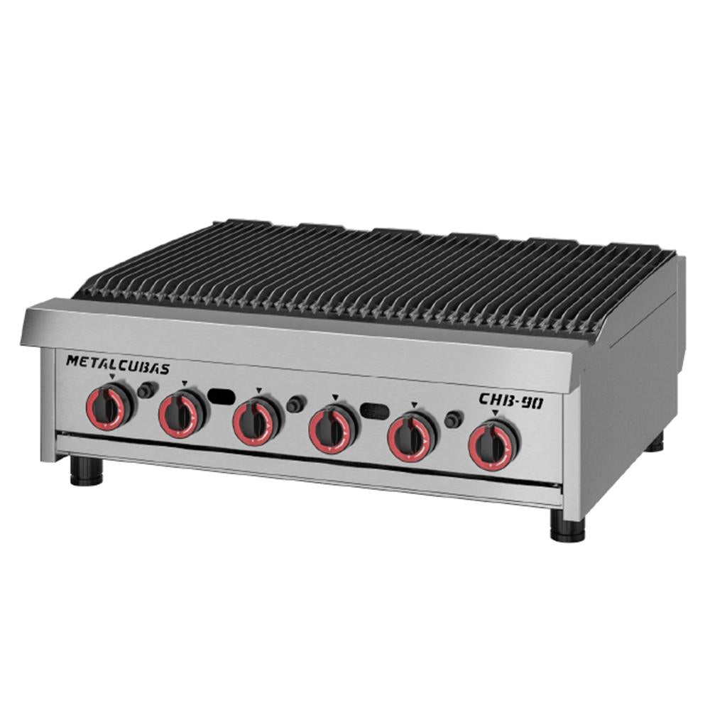 Char Broiler Chapa Grill Premium 90cm Profissional Aço Inox a Gás Chb-90 g2 - Metalcubas