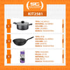 Caçarola Turim Alumínio Antiaderente 2,8L + Faqueiro Ipanema 30pc + Wok Loreto 3,6L - Tramontina