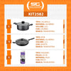 Caçarola Turim Alumínio Antiaderente 2,8L + Faqueiro Ipanema 30pc + Wok Loreto 3,3L - Tramontina