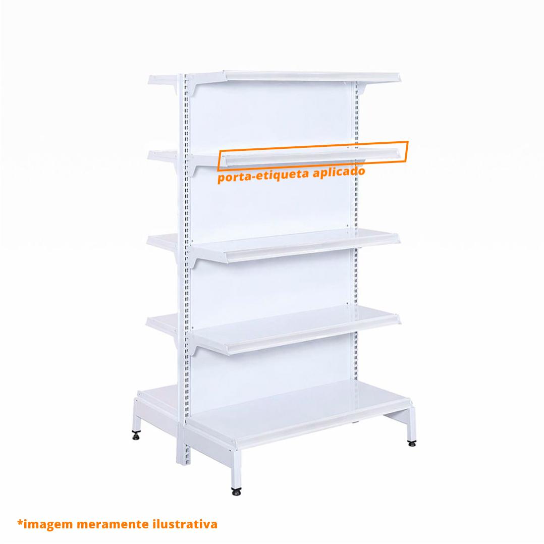 Gôndola Prateleira New Plus 1,70 Central Inicial GCI - SA Gôndolas Porta Etiquetas Branco