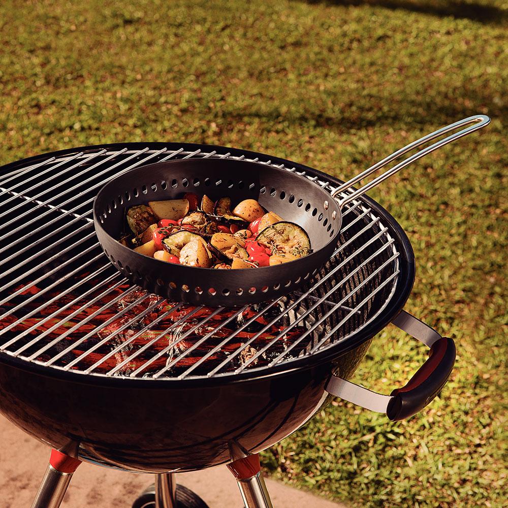 Grelha Wok Furada Churrasco em Alumínio Anodizado Com Cabo 26 cm ø - Tramontina 20847026