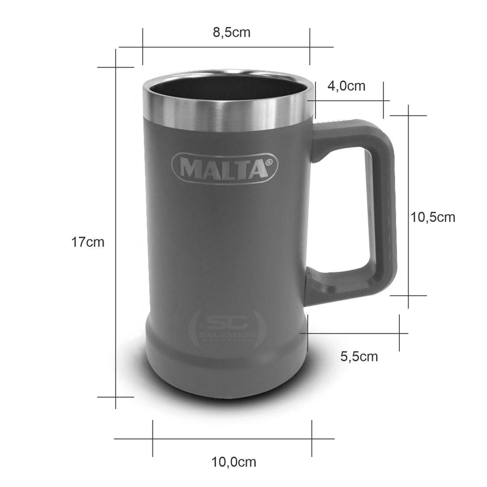 Caneca Térmica Para Cerveja Chopp Gelado Em Inox 709ml Cqs 5751 Branco - Malta