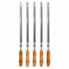 Conjunto de 10 Espetos Giratorios Simples Com Cabo de Madeira