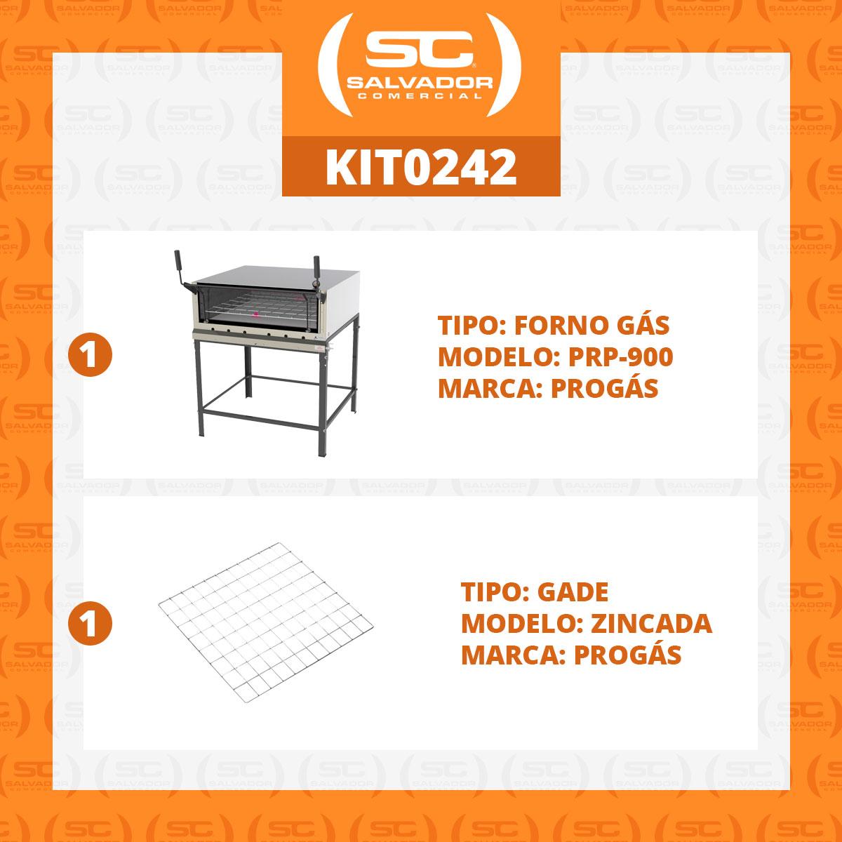 Kit - Forno Assador Refratário Gás Prp-900g + Grade Extra - Progás