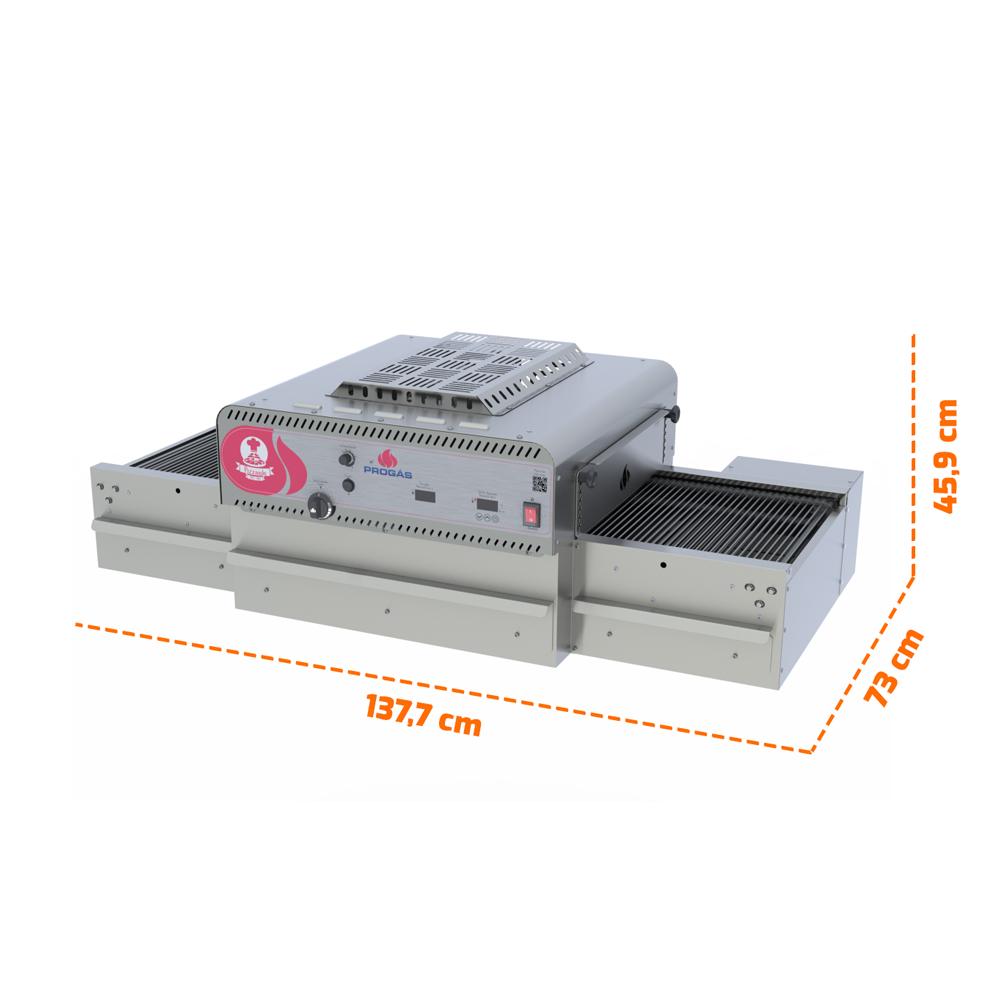 Forno Esteira a Gás Pizzas 40cm Profissional Industrial Para Pizzas Gás Alta Produção Inox PRFE-400G 220V - Progás