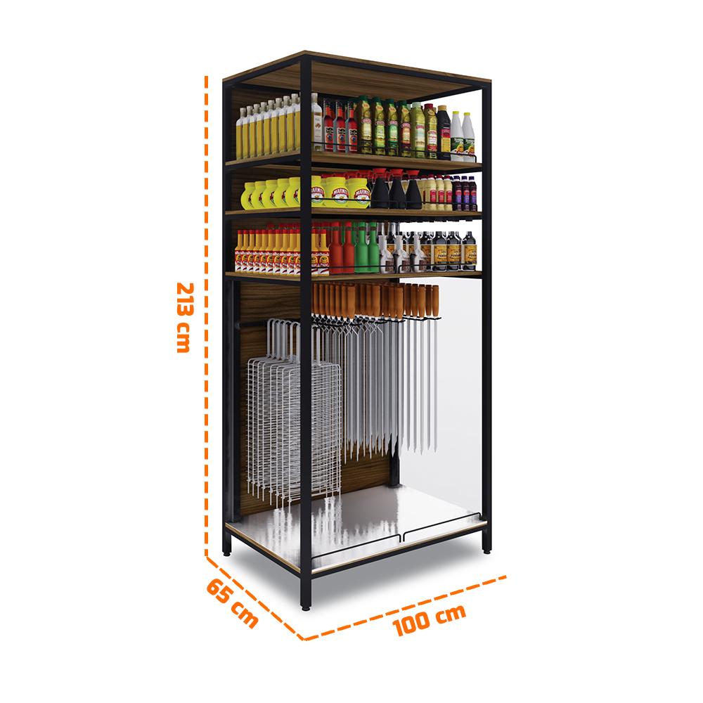 Expositor Premium de Espetos Organizador Para Supermercados em MDF Málaga EPRE - Refrimate