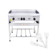 Chapa Americana Profissional 90cm a Gás 8mm Lisa Inox Com Pé Cgp90 e Espátulas - Venâncio