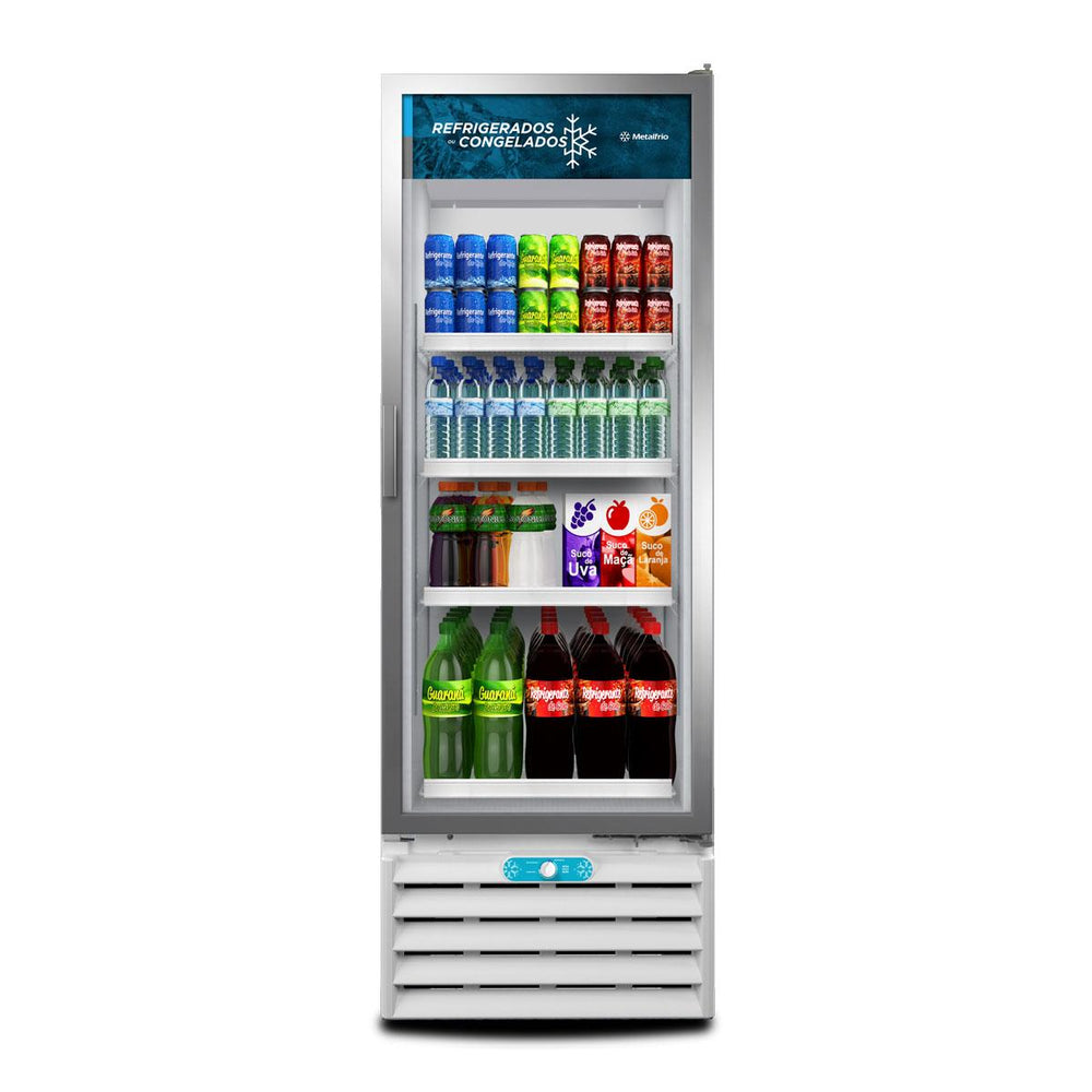 Freezer Vertical Branco 512/531 Litros Dupla Ação Porta De Vidro VF55AL 220V - Metalfrio
