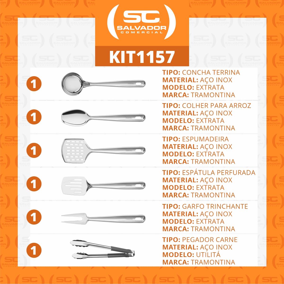 Kit Utensílios de Servir e Preparar Extrata Aço Inox 6 Peças - Tramontina