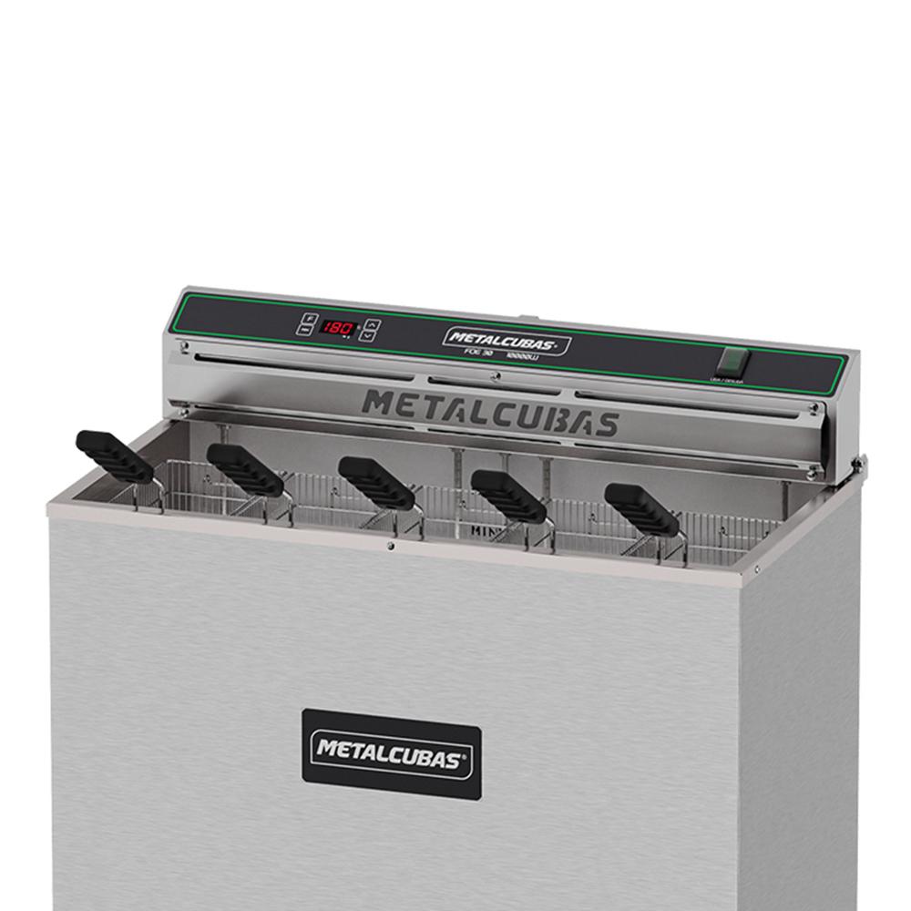 Fritador Elétrico Pedestal 5 Cestos 30l Somente Óleo 10000w Foe 30 p 220v - Metalcubas