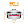 Kit Caçarola Aço Inox Solar 4,7 Litros PIT 1 + Faqueiro 24 Peças Ipanema Cabo Branco - Tramontina