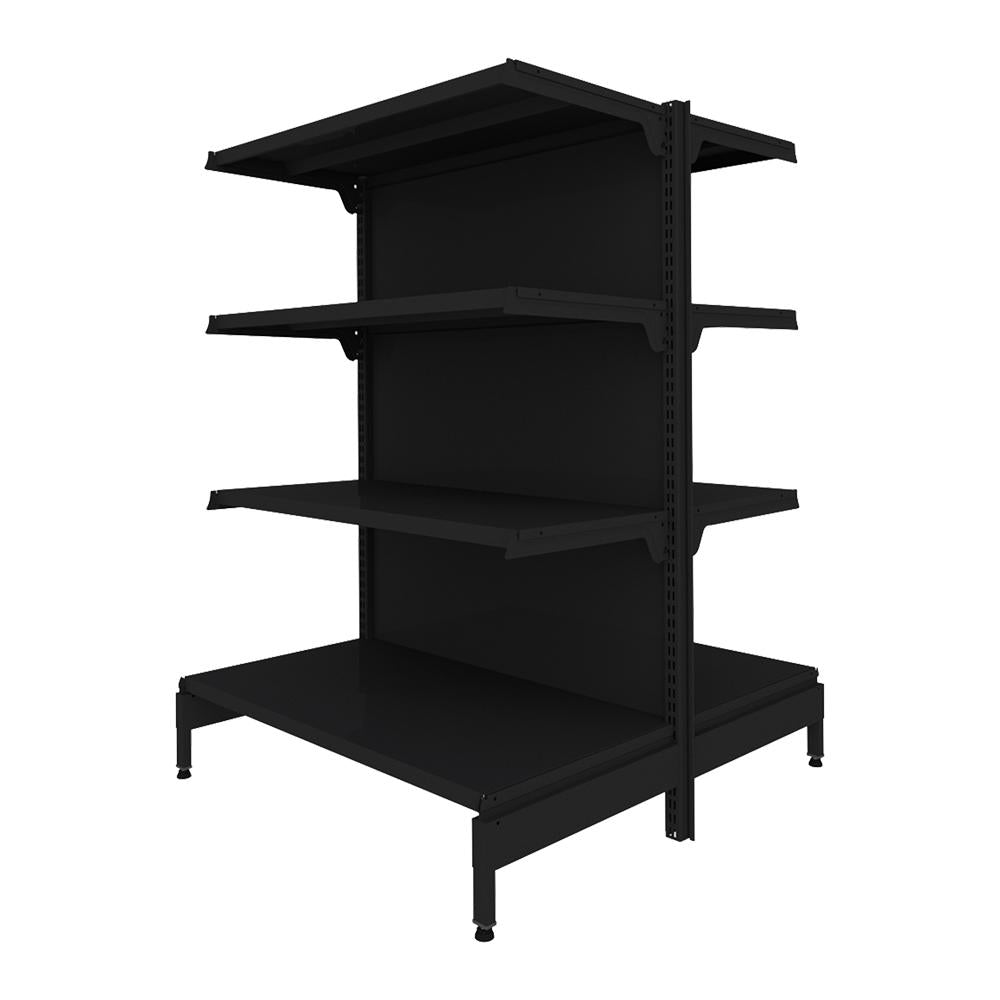 Gôndola Prateleira Preta New Plus 1,40 Central Inicial GCI - Sa Gôndolas Porta Etiquetas Rosa