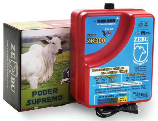 Eletrificador de Cercas Elétricas Para Grandes Propriedades ZK300 220V - ZEBU 2420-1