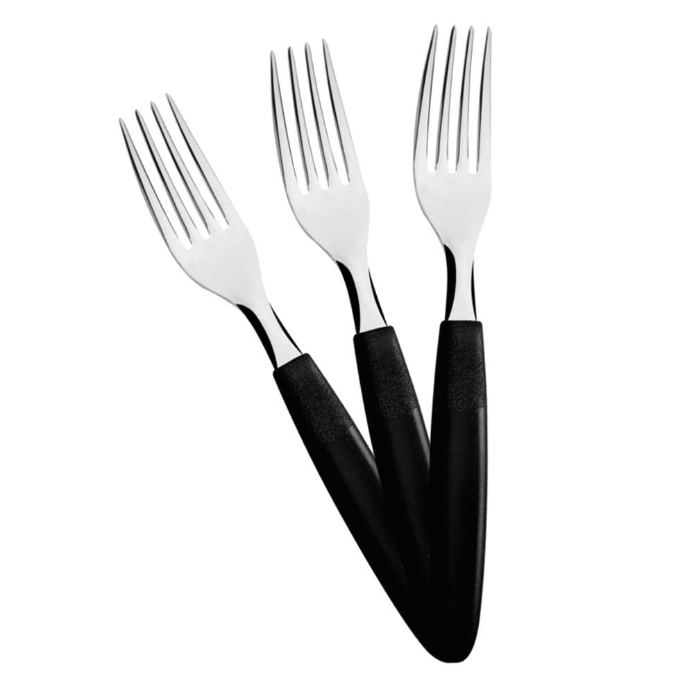 Kit 24 Garfos de Mesa Ipanema Lâmina em Aço Inox Cabo Preto GPTOP - Tramontina