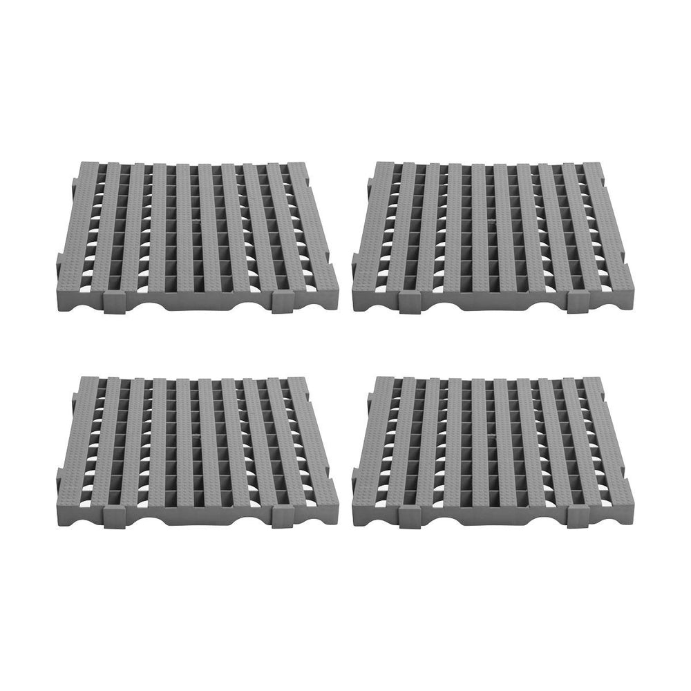 Conjunto Estrado Piso Plástico 4 Unidades 4,5x50x50 Cinza - Della Plast