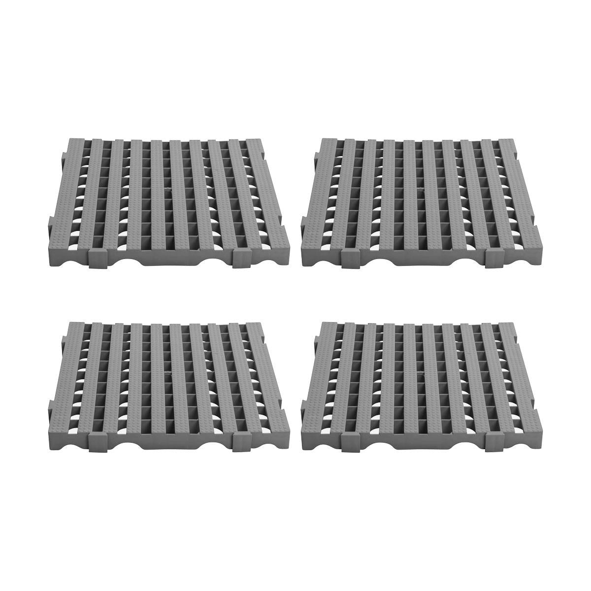 Kit Estrado Plástico (4 Un = 1m²) 4,5x50x50 Cinza Para Açougues - Della Plast