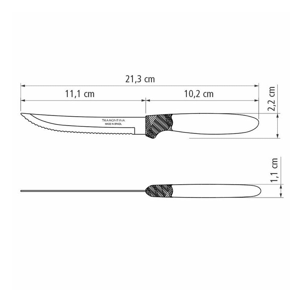 Faca para Churrasco Ipanema com Lâmina em Aço Inox 5 Pol Cabo Preto FPTOP - Tramontina  23360405