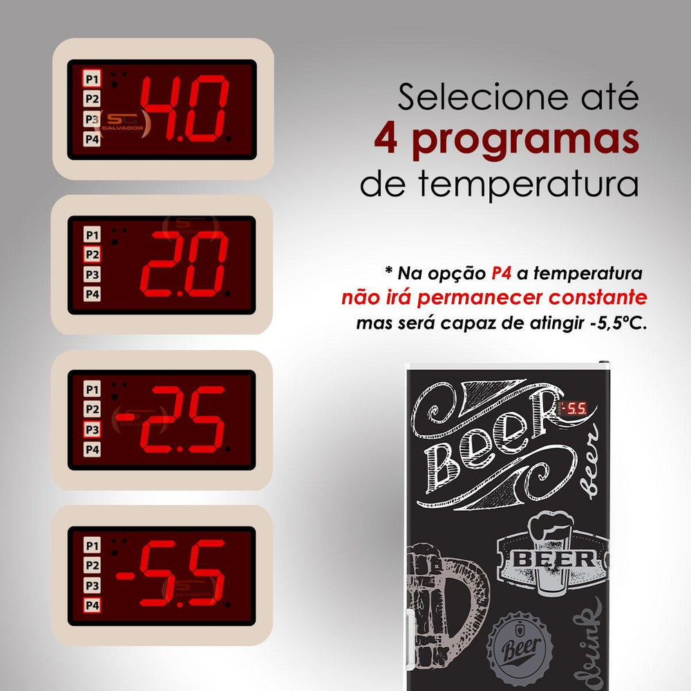 Visa Cooler Expositor Cervejeira 400 Lts Porta Solida VCC400S Preta Adesivada - Refrimate
