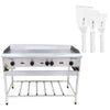 Chapa Americana Profissional 120cm a Gás 8mm Lisa Inox Com Pé Cgp120 e Espátulas - Venâncio